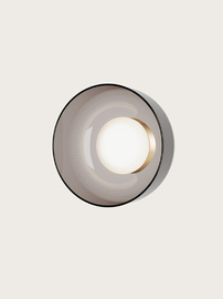 Aromas :: Lampa ścienna / kinkiet Ipon śr. 20 cm dymiony szary / złoty metal