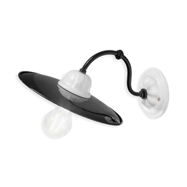 Ferroluce :: Lampa ścienna / kinkiet Potenza biało-czarny śr. 25 cm