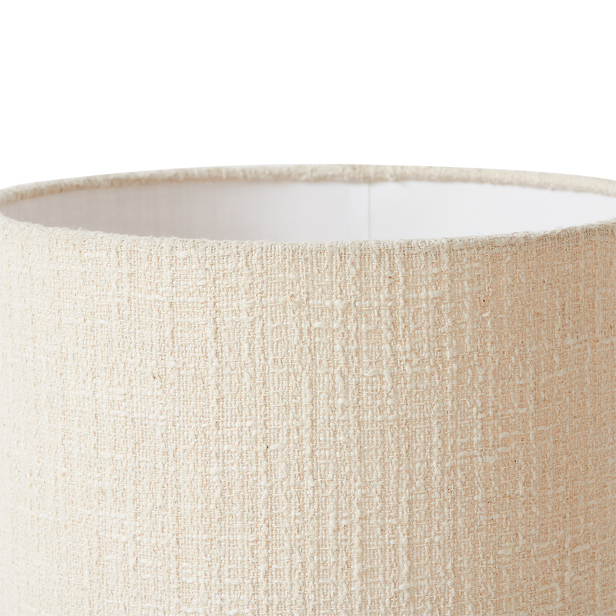 HKLiving: Lampa podłogowa z kloszem boucle wys. 150 cm kamionkowa brązowa z lnianym kloszem
