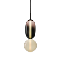 Bomma :: Lampa wisząca Pebbles transparentno-czarna wys. 79 cm