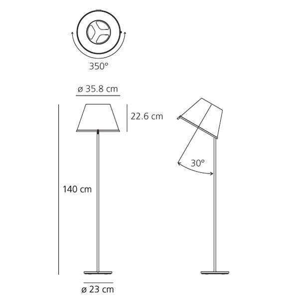 Artemide :: Lampa podłogowa Choose beżowo-szara wys. 140 cm