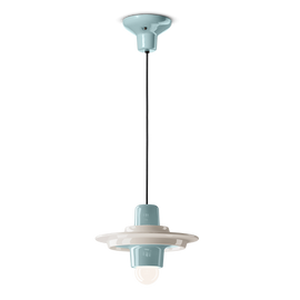 Ferroluce :: Lampa wisząca Voila śr. 28 cm lazurowo-kremowa