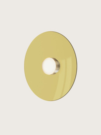 Aromas ::  Lampa ścienna / kinkiet Betty śr. 40 cm bursztynowe szkło / złoty metal