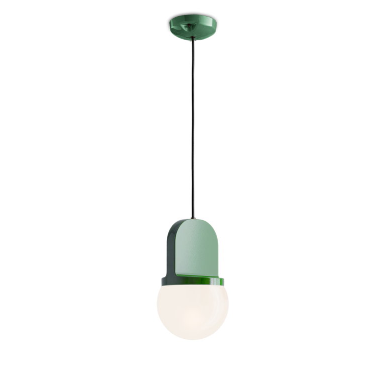 Ferroluce :: Lampa wisząca Habea śr. 16 cm zielona
