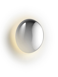 Marset :: Lampa ścienna / kinkiet zewnętrzny Babila srebrna śr. 18 cm