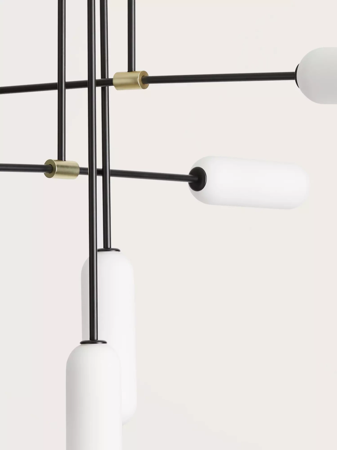 Aromas :: Lampa wisząca Atil czarno-biała złote detale szer. 127,5 cm