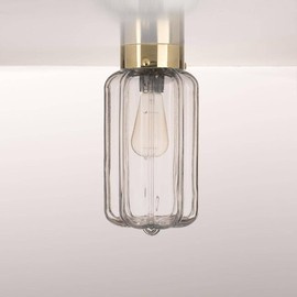Embassy Interiors :: Lampa sufitowa / plafon Deco transparentno-mosiężny wys. 32,5 cm
