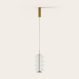 Aromas :: Lampa wisząca Vitree wys. 35,5 cm transparentne szkło / złoty metal