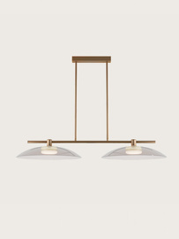 Aromas :: Lampa wisząca Betty 2 szer. 80 cm szkło transparentne / złoty metal