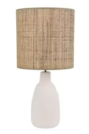 Market Set :: Lampa stołowa Portinatx biało-brązowa wys. 77 cm
