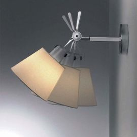 Artemide :: Lampa ścienna / kinkiet Tolomeo Parete srebrno-beżowy śr. 18 cm