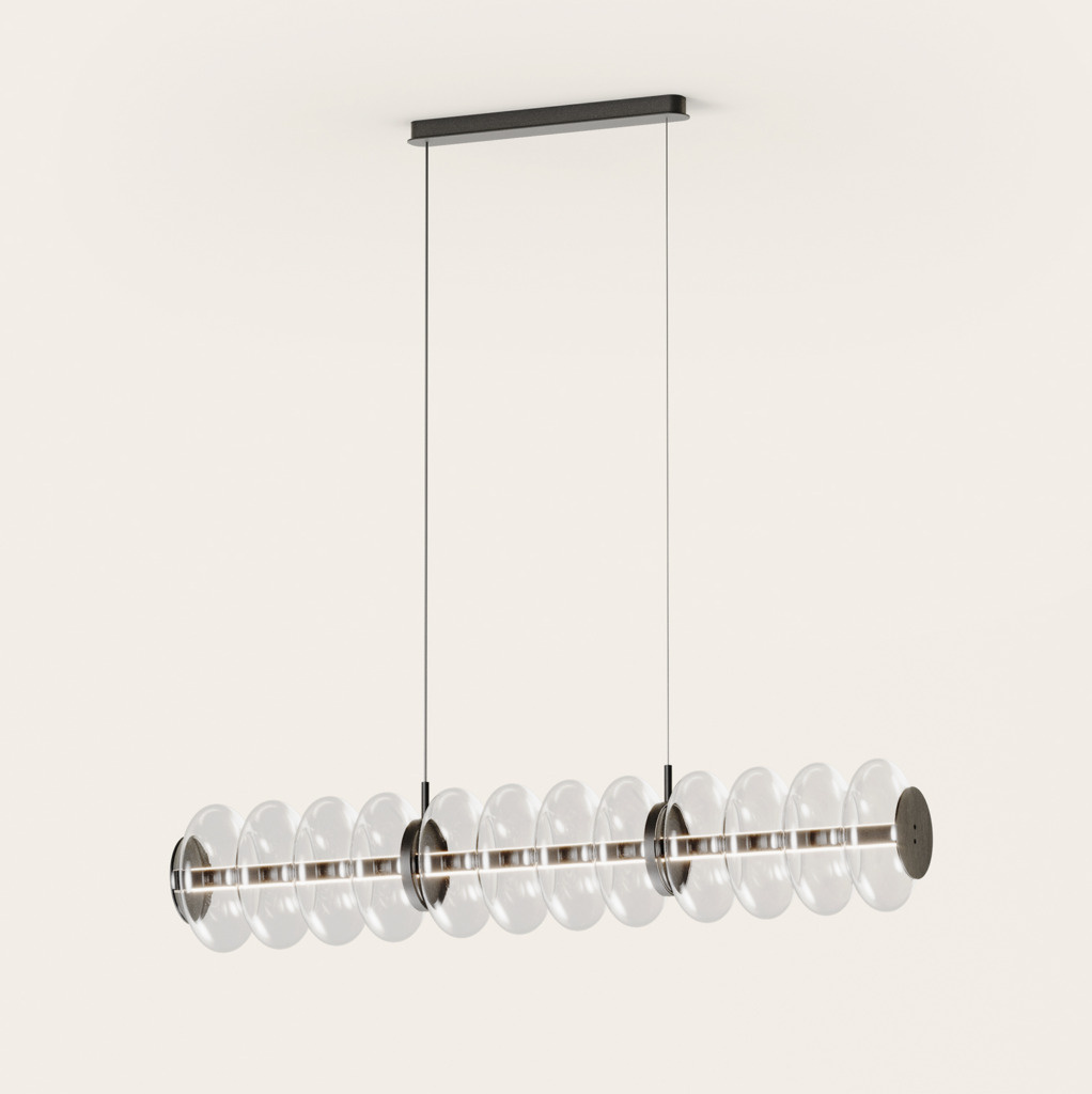 Aromas :: Lampa wisząca Vitree szer.105 cm transparentne szkło / czarny metal