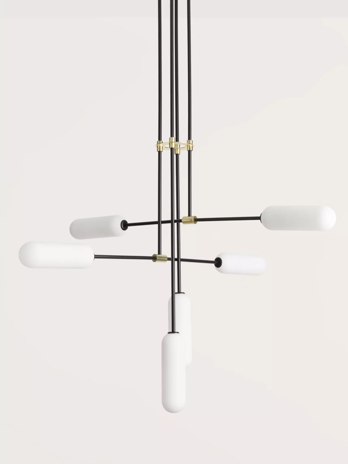 Aromas :: Lampa wisząca Atil czarno-biała złote detale szer. 127,5 cm