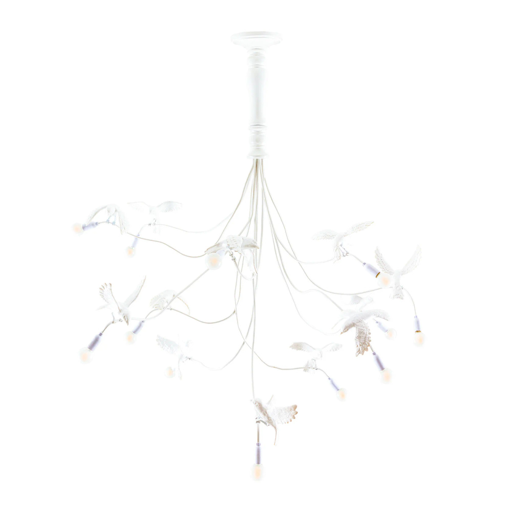 Seletti :: Lampa wisząca / żyrandol Sparrow szer. 138 cm biała