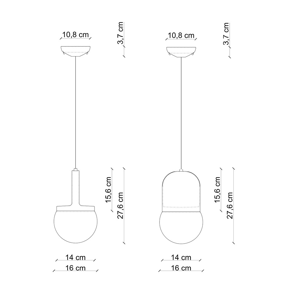 Ferroluce :: Lampa wisząca Habea śr. 16 cm niebieska