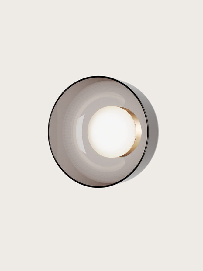 Aromas :: Lampa ścienna / kinkiet Ipon śr. 20 cm dymiony szary / złoty metal