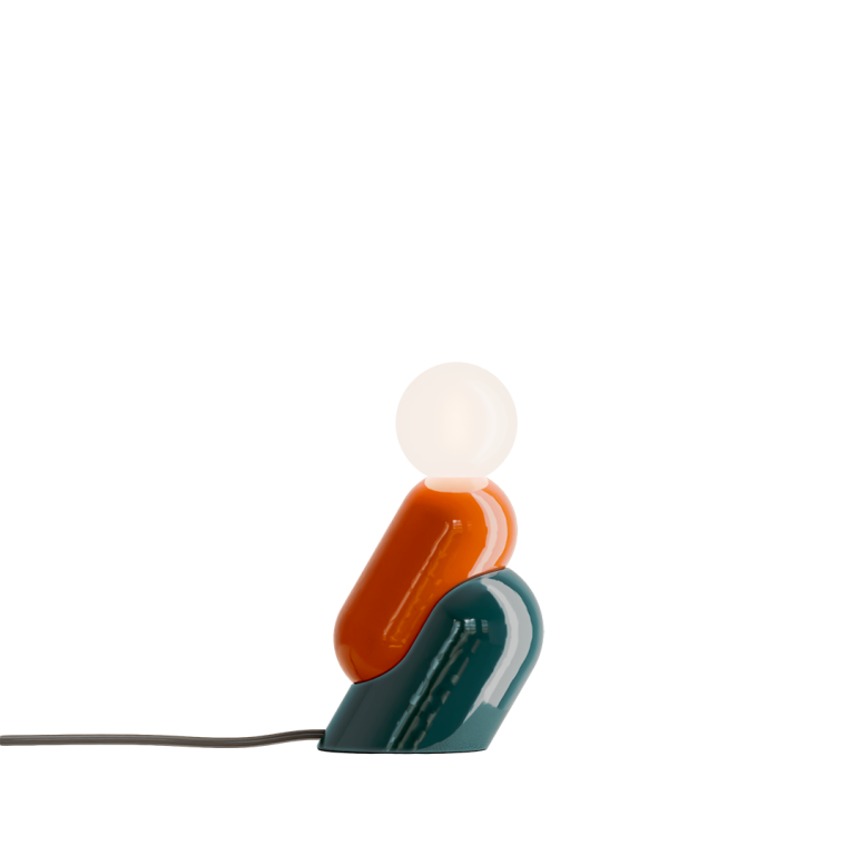 Ferroluce :: Lampa stołowa Tata wys. 22,2 cm pomarańczowo-zielona