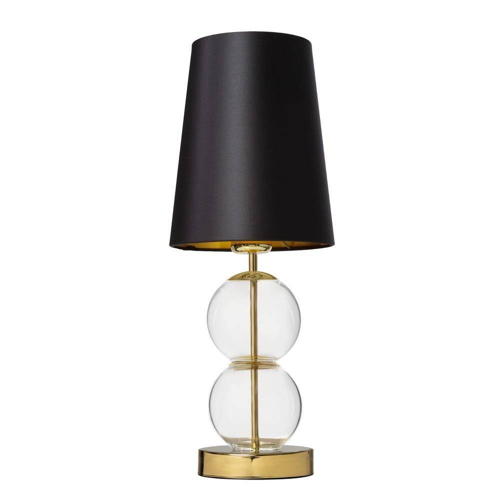Kaspa :: Lampa stołowa Coco transparentno-czarna wys. 54 cm