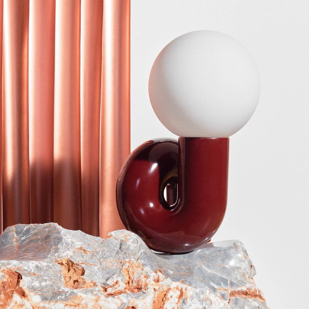 Petite Friture :: Lampa stołowa Neotenic rozm. L wys. 51 cm bordowa