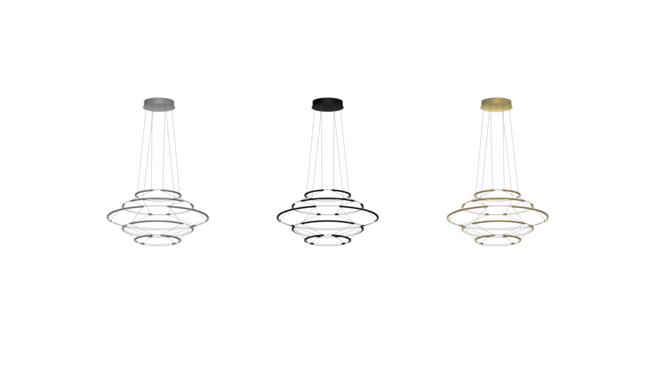 Nemo Lighting :: Lampa wisząca Drop 5 śr. 70 cm czarna