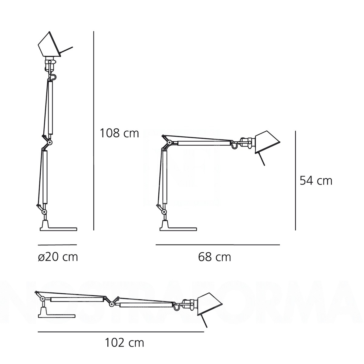 Artemide :: Lampa biurkowa Tolomeo Mini srebrna wys. 54 cm