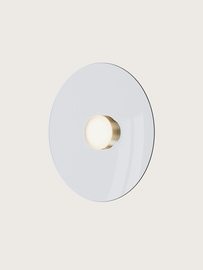 Aromas :: Lampa ścienna / kinkiet Betty śr. 40 cm lekko błękitne szkło / złoty metal