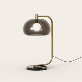 Aromas :: Lampa stołowa Cloud wys. 45 cm klosz szary/ złoty metal