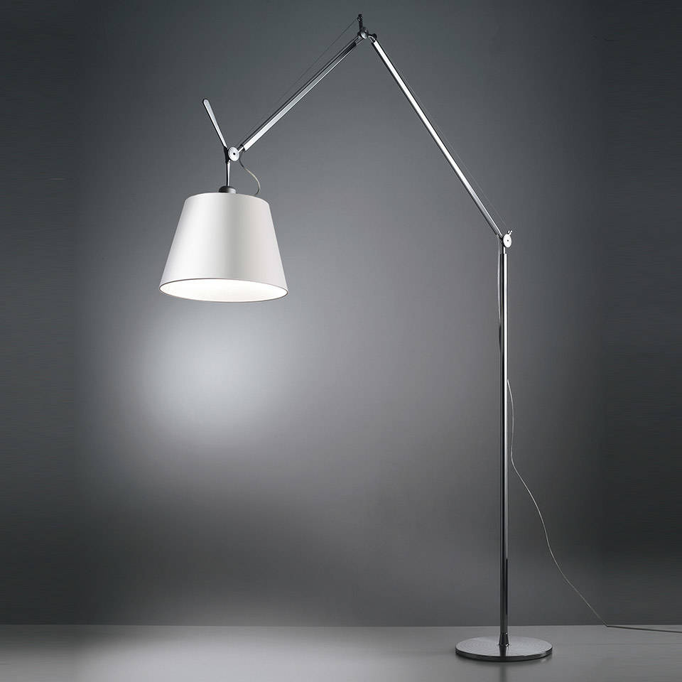 Artemide :: Lampa podłogowa Tolomeo Mega z włącznikiem on/off srebrna śr. 36 cm