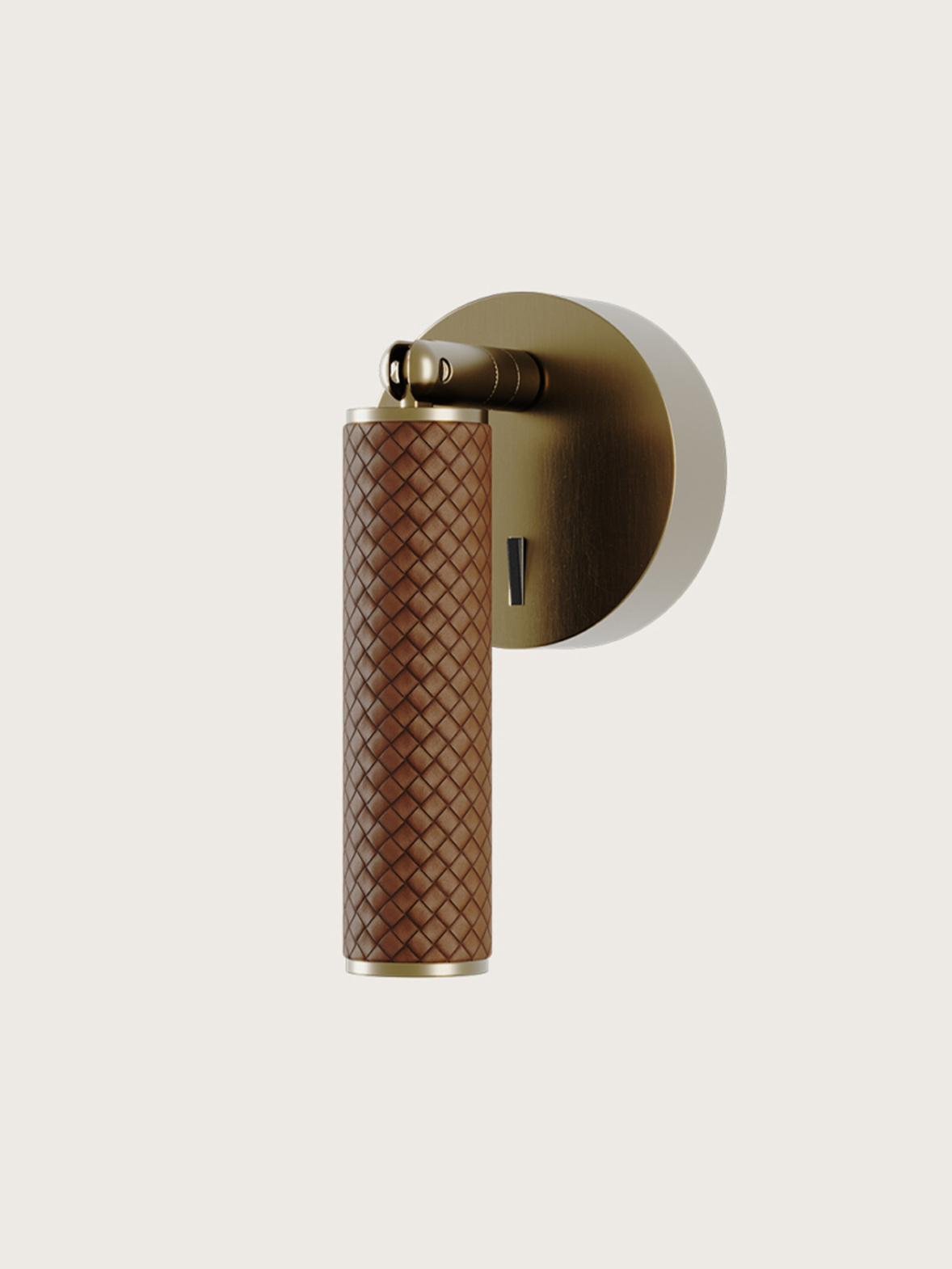 Aromas ::  Lampa ścienna / kinkiet Coco śr. 3 cm złoty / brązowa skóra