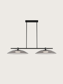 Aromas :: Lampa wisząca Betty 2 szer. 80 cm szkło szare przydymione / czarny metal