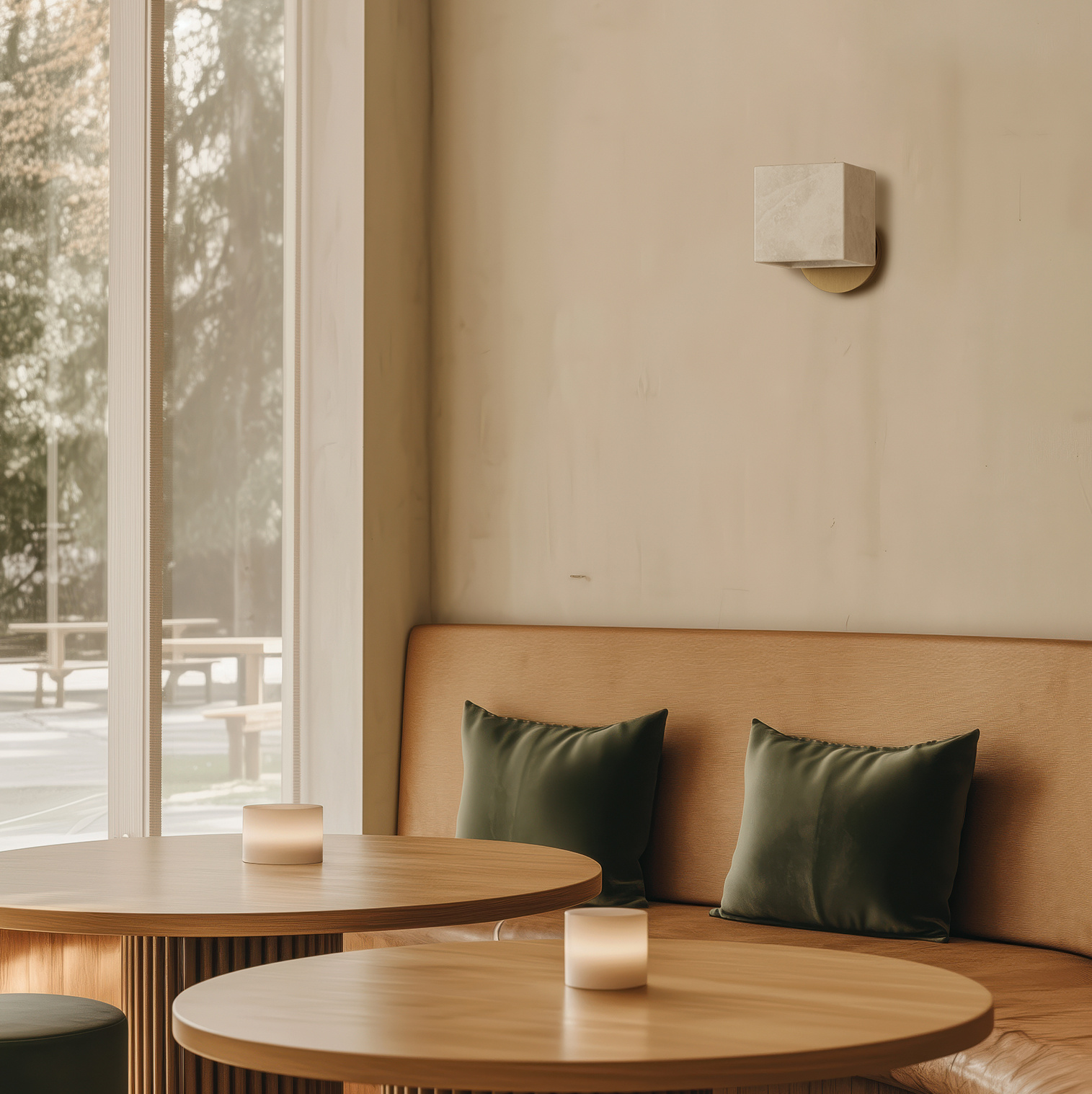 Aromas :: Lampa ścienna / kinkiet Cubic szer. 10 cm klosz alabaster / czarny metal