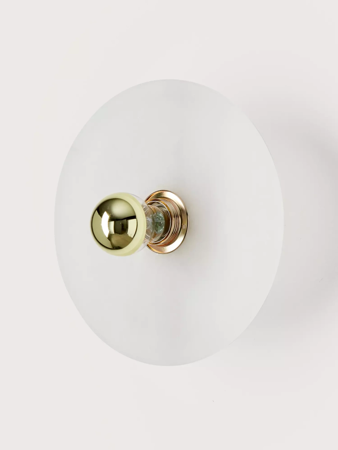 Aromas ::  Lampa ścienna / kinkiet Alba alabaster / złoty metal śr. 35 cm / mocowanie 10 cm