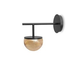 Robin :: Lampa ścienna / kinkiet Roi Single Arm czarno-dymna gł. 22 cm