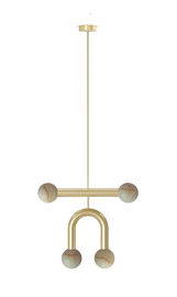 Robin :: Lampa wisząca Rigoberta Duo Super Curved alabaster / złota szer. 49,5