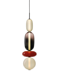 Bomma :: Lampa wisząca Pebbles czarno-czerwona wys.118,2 cm