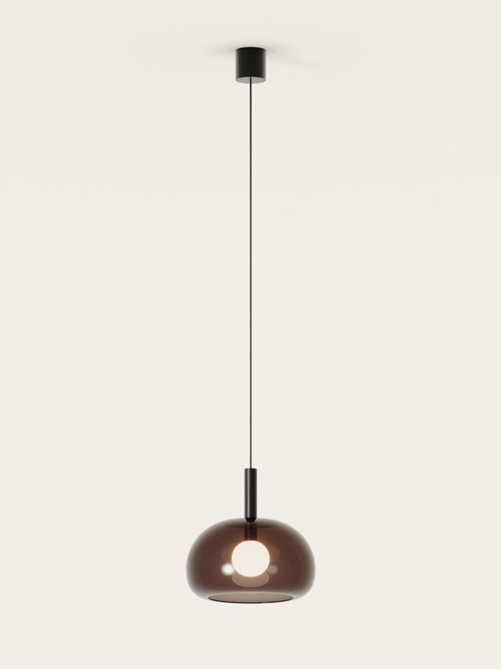 Aromas :: Lampa wisząca Cloud szer. 25 cm klosz zielonkawy brązowy / czarny metal