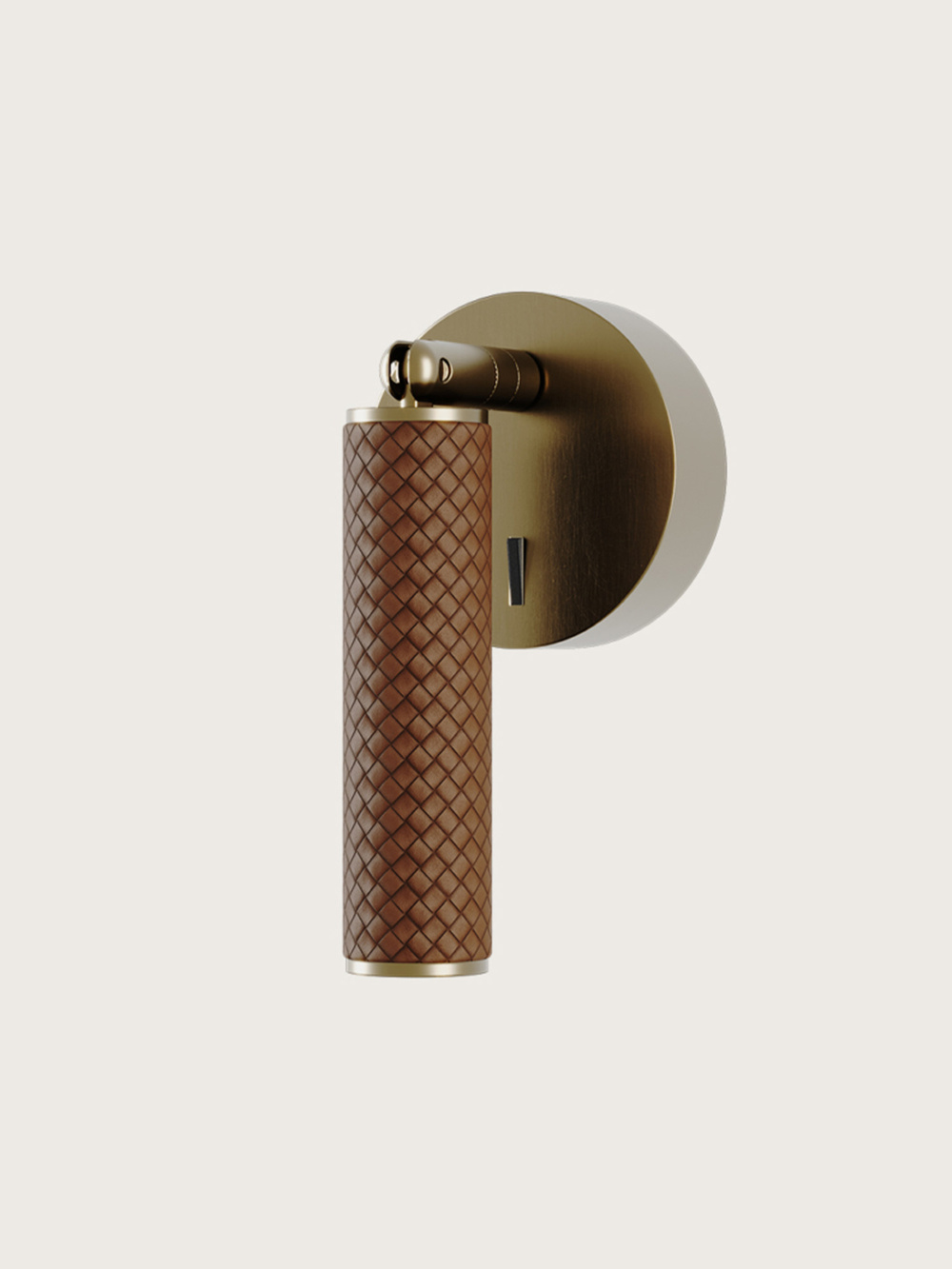 Aromas ::  Lampa ścienna / kinkiet Coco śr. 3 cm złoty / brązowa skóra