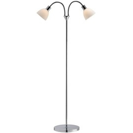 Nordlux :: Lampa podłogowa Double  Ray srebrno-biała ze ściemniaczem wys. 155 cm