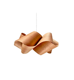 LZF :: Lampa wisząca Swirl śr. 54 cm kolor natural cherry / podsufitka niklowana