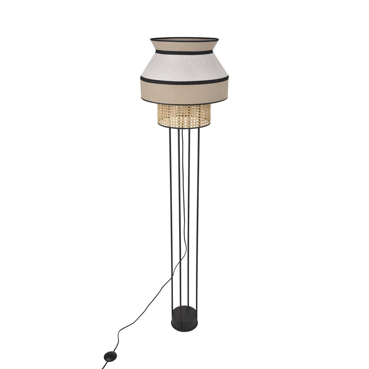 Market Set :: Lampa podłogowa Singapour wzór 2 szaro-beżowa wys. 158 cm
