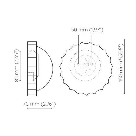 Embassy Interiors :: Lampa ścienna / kinkiet Elektra śr. 15 cm alabaster ze wzorem