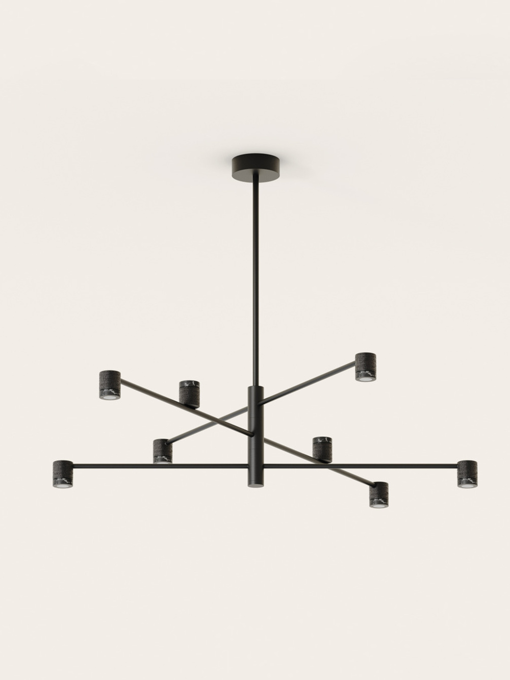 Aromas :: Lampa wisząca Tea XL szer. 130 cm czarna marmurowe klosze