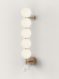 Aromas ::  Lampa ścienna / kinkiet Soko 5 wys. 75 cm złoty metal / biały marmur