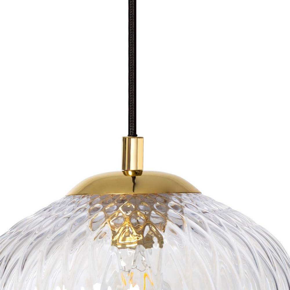 Kaspa :: Lampa wisząca Venus listwa 3 klosze transparentno-czarna