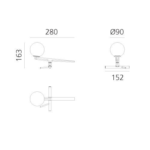 Artemide :: Lampa stołowa Yanzi mosiężna wys. 16,3 cm