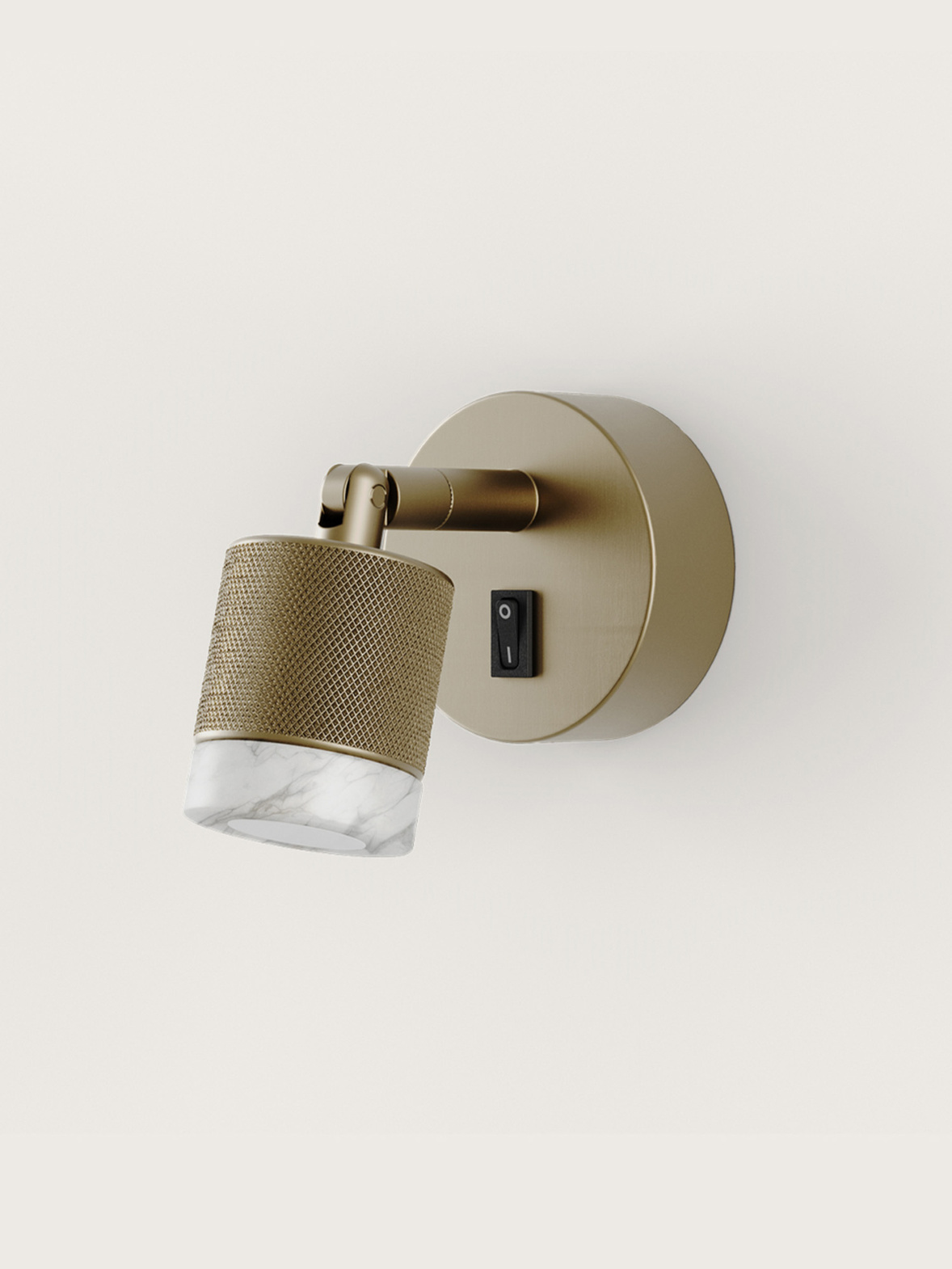 Aromas ::  Lampa ścienna / kinkiet Tea śr. 5 cm złoty / biały marmur