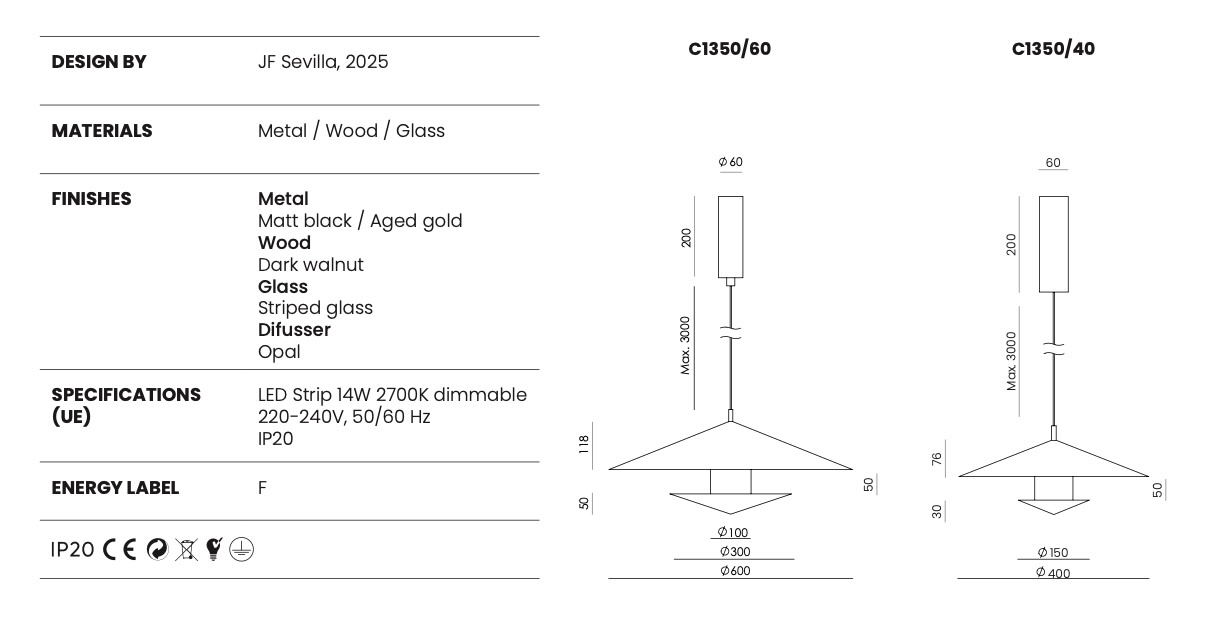Aromas :: Lampa wisząca Gehit śr. 60 cm czarna
