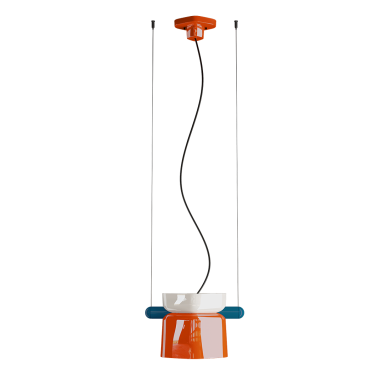 Ferroluce :: Lampa wisząca Yakitori szer. 41 cm ceramiczna pomarańczowa