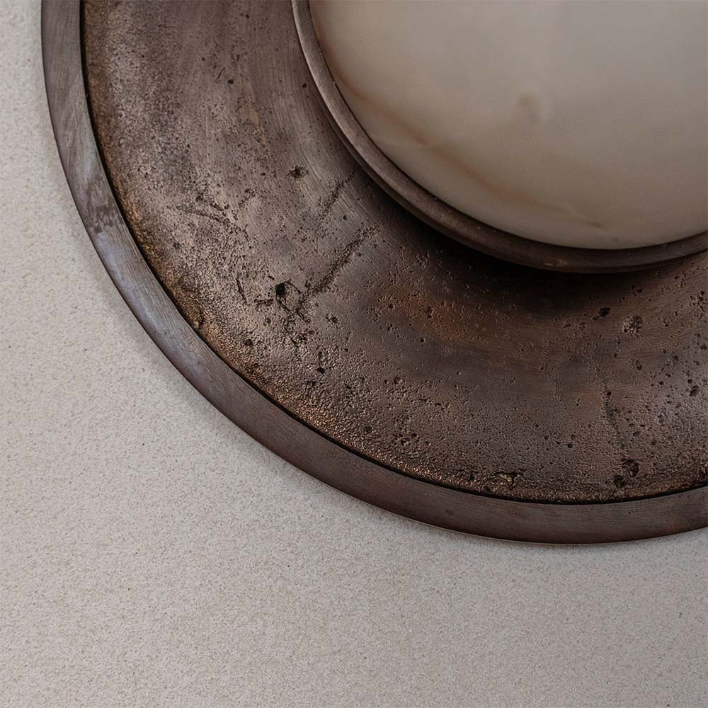 Embassy Interiors :: Lampa ścienna / lampa sufitowa Full Moon alabastrowa mosiężna śr. 24 cm