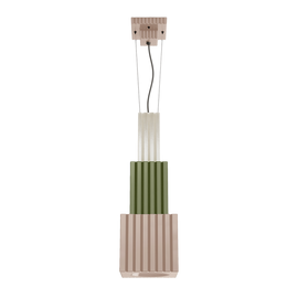 Ferroluce :: Lampa wisząca Metra wys. 66 cm kremowo-zielono-piaskowa